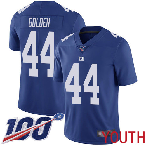Youth New York Giants #44 Markus Golden Royal Blue Team Color Vapor Untouchable Limited Player 100th Season Football NFL Jersey->youth nfl jersey->Youth Jersey
